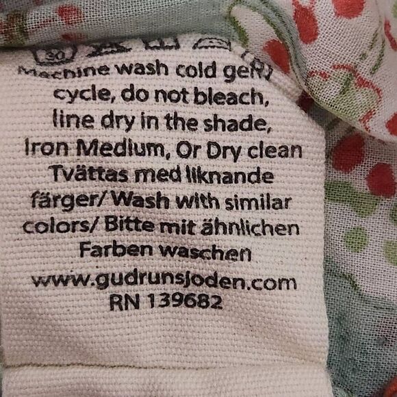 Gudrun sjodren boho midi dress floral lagenlook cottage pockets cotton small - Picture 11 of 11